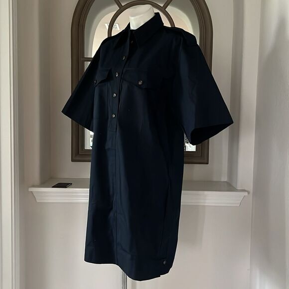 G. Label by GOOP Roxanne Utility Boxy Shirtdress, Navy, NWT, Size 8 - Picture 4 of 12